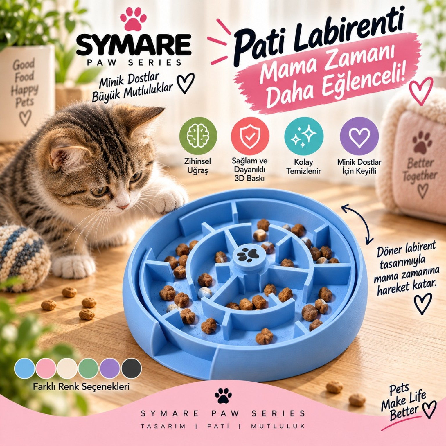 Döner Labirent Mama Oyuncağı - SYMARE Paw Series